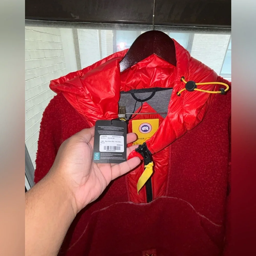 Red Canada Goose X Pyer Moss Throwback sweatshirt with yellow finishes - Picture 10 of 17